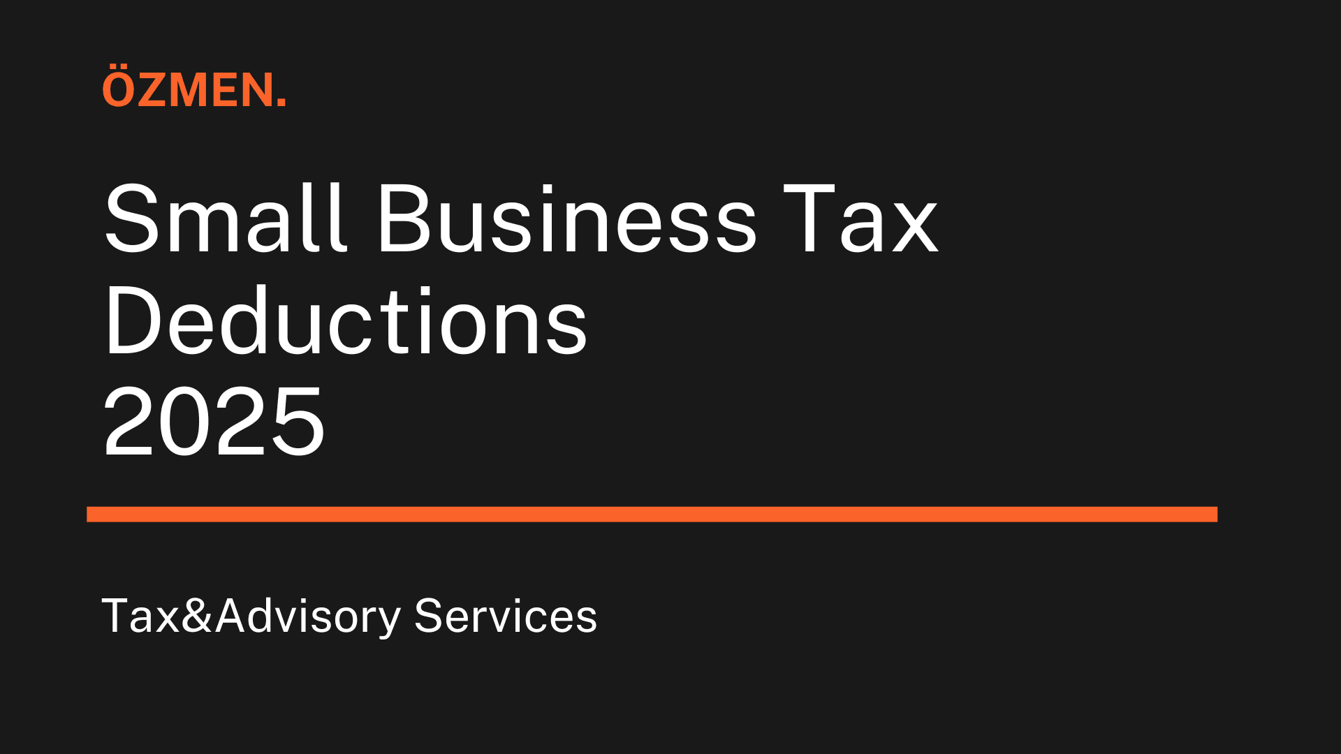 Small Business Tax Deductions 2025