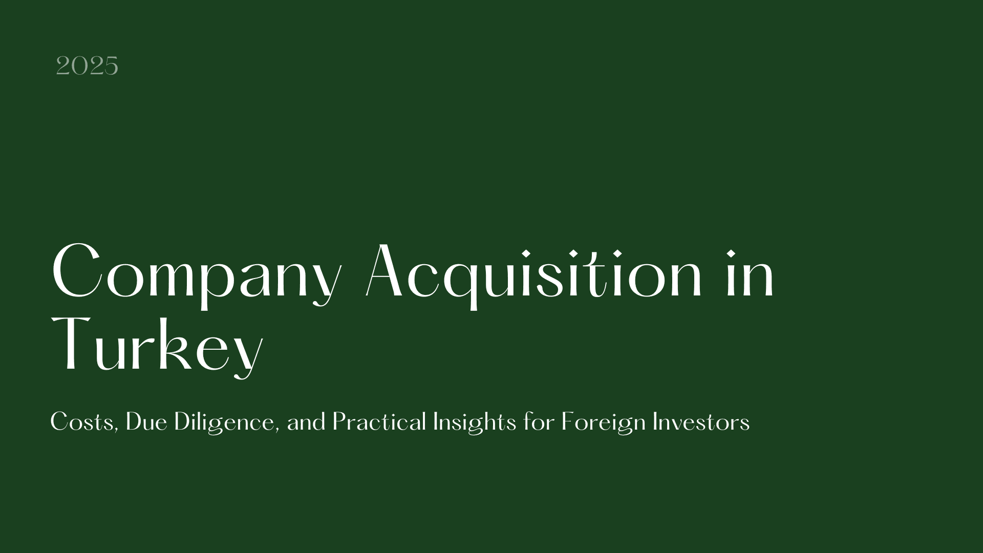 Company Acquisition in Turkey: Costs, Due Diligence, and Practical Insights for Foreign Investors