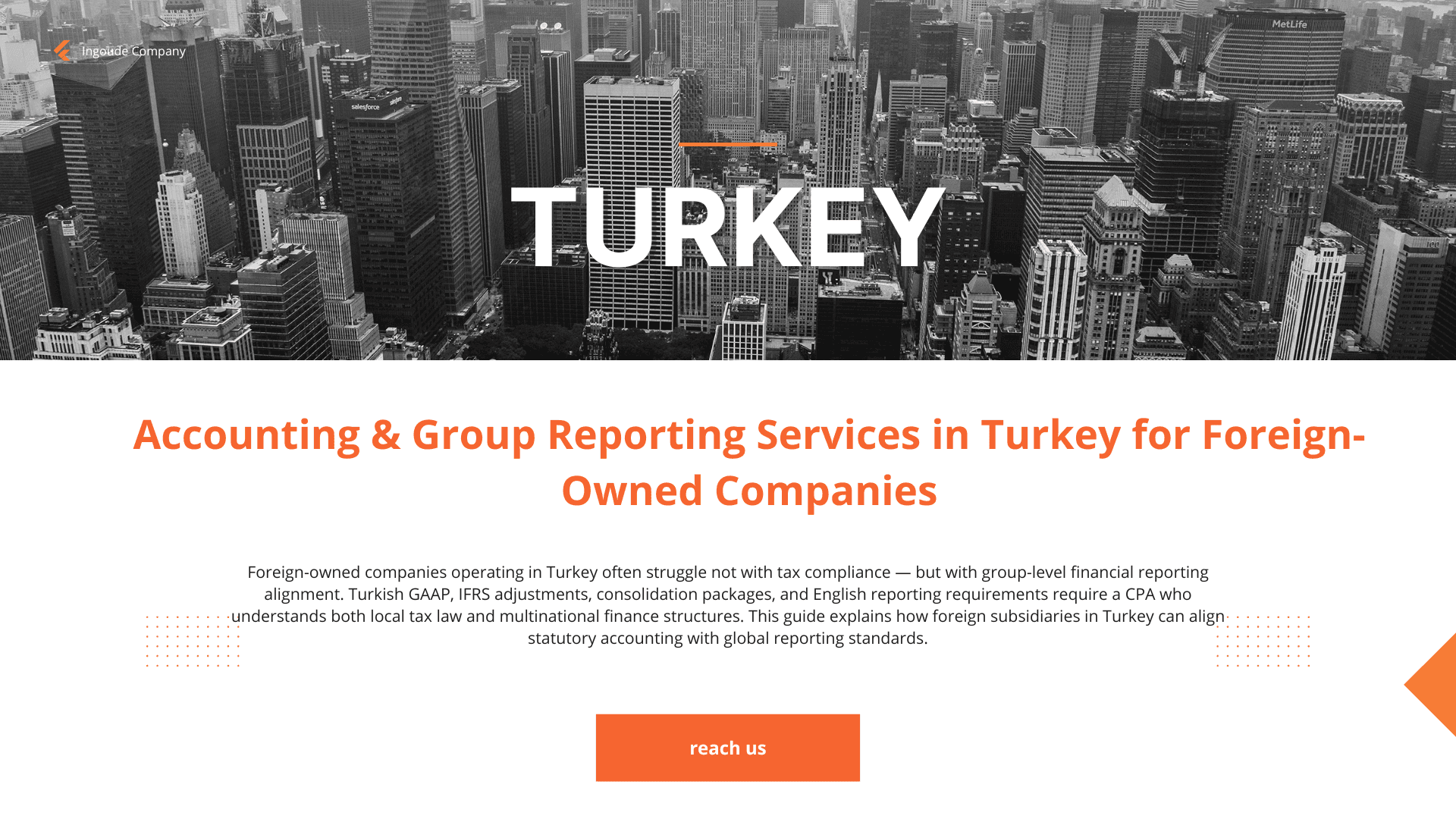Accounting & Group Reporting Services in Turkey for Foreign-Owned Companies